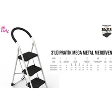 Saraylı 3' Lü Pratik Mega Metal Merdiven