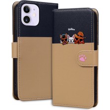 Yihang Boutique Apple iPhone 12 Sevimli Hayvan Desenli Kart Yuvalı Cüzdan Kılıfı (Yurt Dışından)