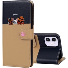 Yihang Boutique Apple iPhone 12 Sevimli Hayvan Desenli Kart Yuvalı Cüzdan Kılıfı (Yurt Dışından)