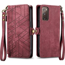 Yihang Boutique Samsung Galaxy S20 Fe Cüzdan Kılıf Kelebek Kabartmalı Pu Deri Kickstand Kart Yuvaları Flip Folyo Kapak (Yurt Dışından)