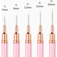 3Danlu 03-12MM-GÜMÜŞ Nail Art Liner Fırçalar Akrilik Fransız Şerit Nail Art Liner Fırça Uv Jel Uzatma Tırnak Boyama Çizim Fırçaları Manikür Araçları (Yurt Dışından)