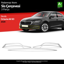 S-Dizayn Skoda Octavia A8 Krom Sis Çerçevesi 3 Prç. 2020 Üzeri