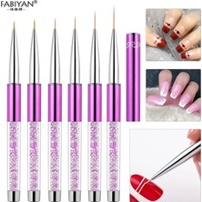 3Danlu 9 11MM Siyah Nail Art Metal Kristal Akrilik Oyma Taklidi Uv Jel Uzatma Fransız Çiçek Şerit Astar Boyama Fırçası Manikür Araçları (Yurt Dışından)