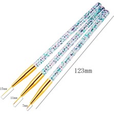 3Danlu B086 3 Adet Fransız Şerit Tırnak Sanat Astar Fırça Seti Dıy Çizim Kalemi 3D Ipuçları Çizgi Çizgili Uv Jel Fırçalar Boyama Kalem Manikür Araçları (Yurt Dışından)