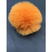 Karan Tuhafiye Ponpon / Yumoş Ponpon 7 cm Siyah Turuncu