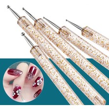 3Danlu 05 5 Adet/takım Nail Art Süsleyen Kalem Rhinestones Nokta Boyama Manikür Uv Jel Aracı 2 Yollu Çift Kafa Tırnak Matkap Glitter Kolu (Yurt Dışından)