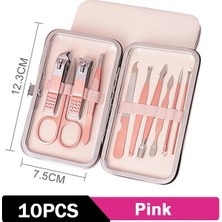 3Danlu PINK-10PCS Tırnak Makası Seti Tırnak Kesme Pensesi Manikür Kesiciler Seyahat Tırnak Kesme Giyotin Ayak Tırnağı Pense Pense Pedikür Aracı (Yurt Dışından)