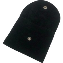 Özer Kutu Kadife (Süet) Zarf Kese Siyah 25 Adet 8X10 Boy Takı, Altın Kesesi (Çıtçıtlı)
