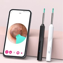 Siyah Kablosuz Akıllı Kulak Kaşığı Taşınabilir Endoskop Wifi Görsel Kulak Temizleyici Hd Kamera ile Kulak Kiri Temizleme Aracı (Yurt Dışından)