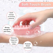 1-Pembe Banyo ve Şampuan Fırçası Peeling Silikon Vücut Scrubber Nazik Spa Masaj Baş Derisi Masaj Duş Fırçası Islak ve Kuru Kullanım (Yurt Dışından)