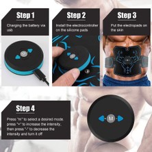 Bir Set Kas Stimülatörü Ems Abs Trainer Fitness Eğitim Dişli Karın Kasları Toner USB Şarj Edilebilir Egzersiz Ekipmanları Makinesi ile (Yurt Dışından)