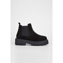 Valmenti Kadın Siyah Süet  Deri Casual Bot 970 1508 Bn Bot SK23/24