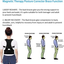 Beyaz Xxl Manyetik Terapi Duruş Düzeltici Duruş Korse Omuz Destek Kemeri Erkek ve Kadın Parantez ve Destek Kemeri Omuz Duruşu (Yurt Dışından)
