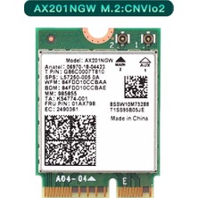 Decisive Wi-Fi 6 AX201 M.2 Anahtar E Cnvio 2 Wifi Kartı Çift Bantlı 3000MBPS Kablosuz Için Bluetooth 5.0 2.4ghz/5ghz AX201NGW, Yalnızca Kart (Yurt Dışından)