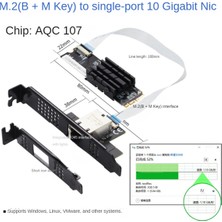 Decisive M.2 Tek Bağlantı Noktalı 10 Gigabit Ağ Adaptörü Elektrik Bağlantı Noktası RJ45 Hızlı Endüstriyel Seviye Sunucu Esports Ağ Adaptörü (Yurt Dışından)