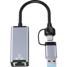 Decisive USB Tip C RJ45 Kablolu Ağ Kartı Süper Hızlı USB 3.0 Dizüstü Bilgisayar Için Ethernet Adaptörüne, 1000 Mbps Ağ Kartı (Yurt Dışından)