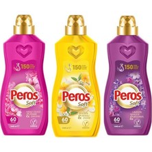 Peros Konsantre Çamaşır Yumuşatıcısı 60 Yıkama 1440 ml Kiraz Çiçeği+Lavanta + Yasemin 3 Adet