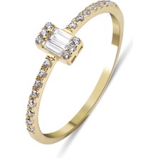 Kairos Jewelry 14 Ayar Altın Mini Baget Yüzük KRS104-14GRZ