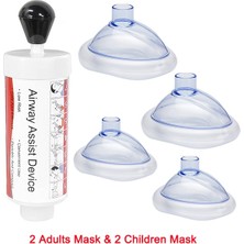 4 Maske Seti Ilk Yardım Boğulma Cihazı Boğulma Önleyici Yetişkinler ve Çocuklar 2 Boyutlu Hava Yolu Emme Kurtarma Kitleri Ev Basit Asfiksi Kurtarma Cihazı (Yurt Dışından)