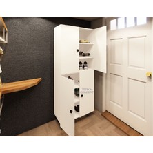 Zerka Concept Panta  Mdf 6 Raflı Çok Amaçlı Mutfak Banyo Ayakkabılık Dolabı 70 cm