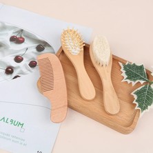 N3 Özel Bebek Saç Tarak Seti Ahşap Saplı Doğal Yumuşak Yün Fırça Bebek Kafası Ahşap Saplı Kafa Konfor Masajı (Yurt Dışından)