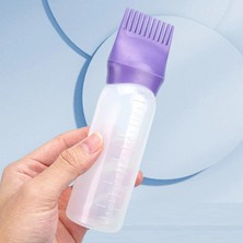 Koyu Pembe 120 ml Plastik Saç Boyası Dolum Şişesi Aplikatör Dereceli Tarak Fırça Kuaförlük Saç Boyama Fırçası Saç Boyası Aplikatör (Yurt Dışından)