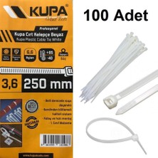 Kupa Hırdavat Plastik Cırt Kelepçe Beyaz 3.6 x 250 Mm. - 100 Adet