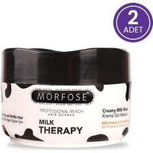Morfose Milk Therapy 500 Ml Onarıcı Kremsi Süt Maskesi 2 Parça Kuru Saçlar İçin Besleyici