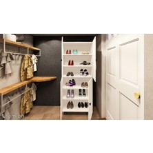 Zerka Concept Panta Mdf 6 Raflı Çok Amaçlı Mutfak Banyo Ayakkabılık Dolap 50 cm