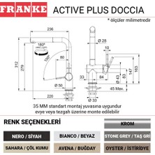 Franke Active Plus Doccia Mutfak Armatürü, Sahara, Çöl Rengi, Spiralli Başlık