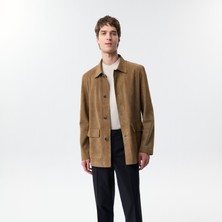 Desa Anoki Haki Erkek Çift Taraflı Süet Deri Mont