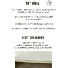 Vopteks Modern Dijital Baskı Yıkanabilir Kaymaz Taban Beyaz Siyah Dekoratif Salon Halısı Mutfak Halısı Yolluk