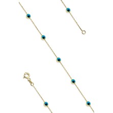 Fiyonk Kuyumculuk 14 Ayar Altın Yedi Göz Detaylı Bileklik