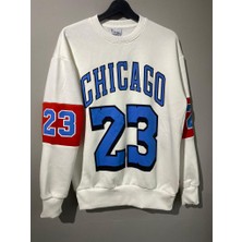 Retro Club  Unısex Oversize Şardonlu Chicago 23 Baskılı Sweat