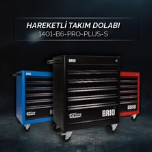 Brio Hareketli Tekerlekli Takım Dolabı Takım Arabası 6 Çekmeceli Kilitli Pro Plus 248 Parça Siyah İçi Dolu