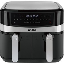 Wiami Air Fryer 9 Litre Siyah Çift Sepetli Akıllı Fritöz