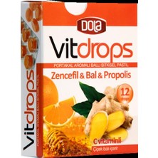 Dola Vitdrops Portakal Aromalı Ballı Boğaz Pastili Zencefil Bal Propolis 12 x 4