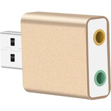 USB Harici 7.1 Stereo Ses kartı kulaklık mikrofon girişli gold