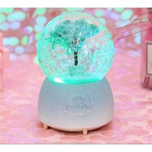 Keyfim Shop Ağaç Temalı Orta Boy Işıklı Müzikli Kar Küresi