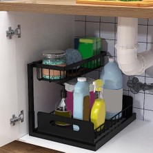 Humble Lavabo Düzenleyici, Çekmeceli Dolap Düzenleyici 2 Katmanlı Sürgülü Raf Mutfak Lavabosu Altı Düzenleyiciler ve Depolama Için Çok Kullanımlı (Yurt Dışından)