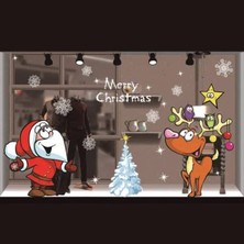 Kidspartim Yılbaşı Noel Sticker Renkli Noel Baba Ren Geyiği 70X50 cm