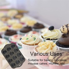 Humble 2'li Paket Mini Muffin Cheesecake Tavası, Çıkarılabilir Tabanlı, 12 Gözlü Yapışmaz Cupcake Tavası (Yurt Dışından)