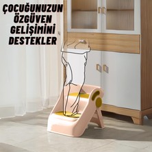Dekohop Çocuk Taburesi Katlanabilir Kaymaz Iki Basamaklı Merdiven Çocuk Banyo Tuvalet Lavabo Yükseltici Basamak