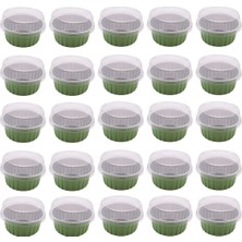 Humble 25 Adet Alüminyum Folyo Cupcake Gömlekleri Kapaklı Bardak, Fırın Düğün Doğum Günü Partisi Için 5 Oz Tek Kullanımlık Pişirme Kek Bardak (D) (Yurt Dışından)