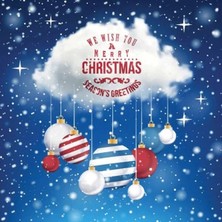 Kidspartim Yılbaşı Noel Sticker Renkli Marry Christmas Top Süslü 70X50 cm