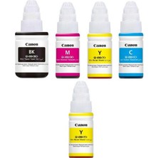 Canon GI-490 Pixma G1416 Orjinal Mürekkep Seti Bk-C-Y-M Siyah Sarı Mavi Kırmızı + 1 Sarı Hediye 