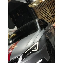 Seat Leon Mk3 (2012-2020) Uyumlu Batman Ayna Kapağı Piano Black --Mayuk Dizayn-