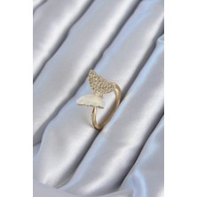 Clariss Gold Renk Zirkon Taş Detay Pirinç Kadın Yüzük