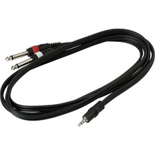 3,5 mm stereo jaktan 2 x mono 6,3 mm jaka ses kablosu 1.5m