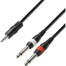 3,5 mm stereo jaktan 2 x mono 6,3 mm jaka ses kablosu 1.5m